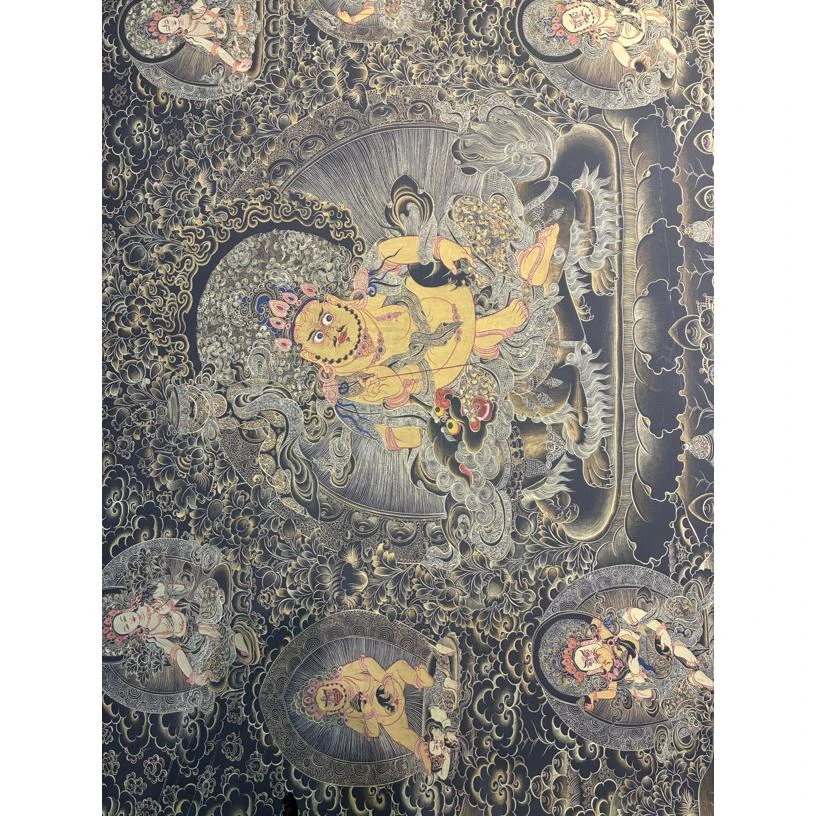 高端精品黄财神绘画类唐卡AA149