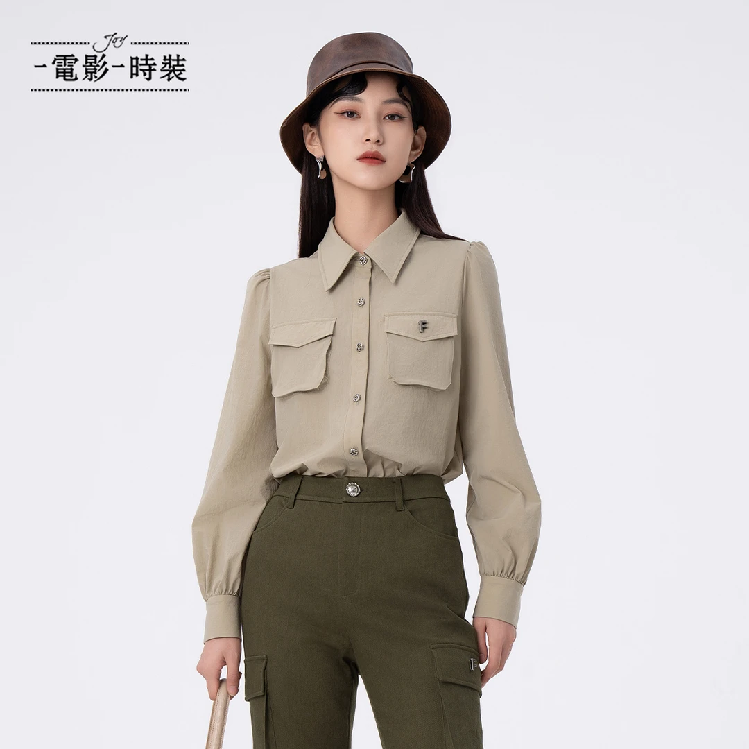【白姐专属】美式翻领工装飒酷长袖衬衫FFIS114815