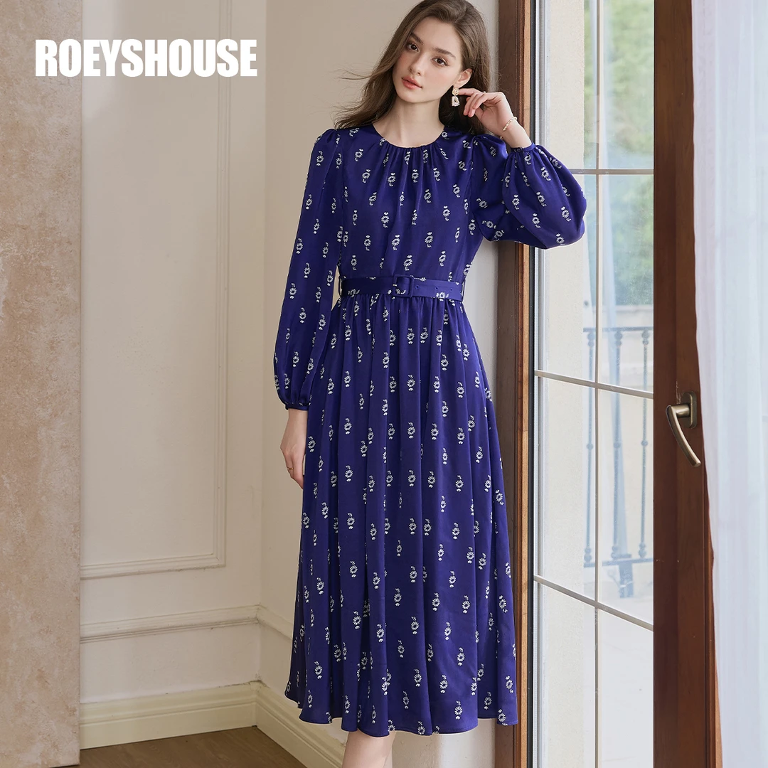 【小云总专享】罗衣优雅缎面裙2025春季新款气质系带褶皱裙子11682