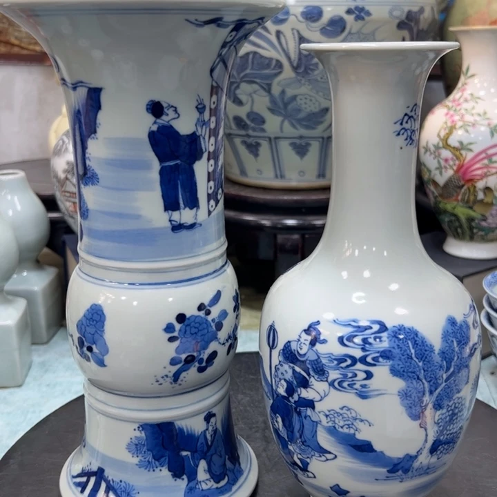 瓶用****8青花瓷人物风尾尊