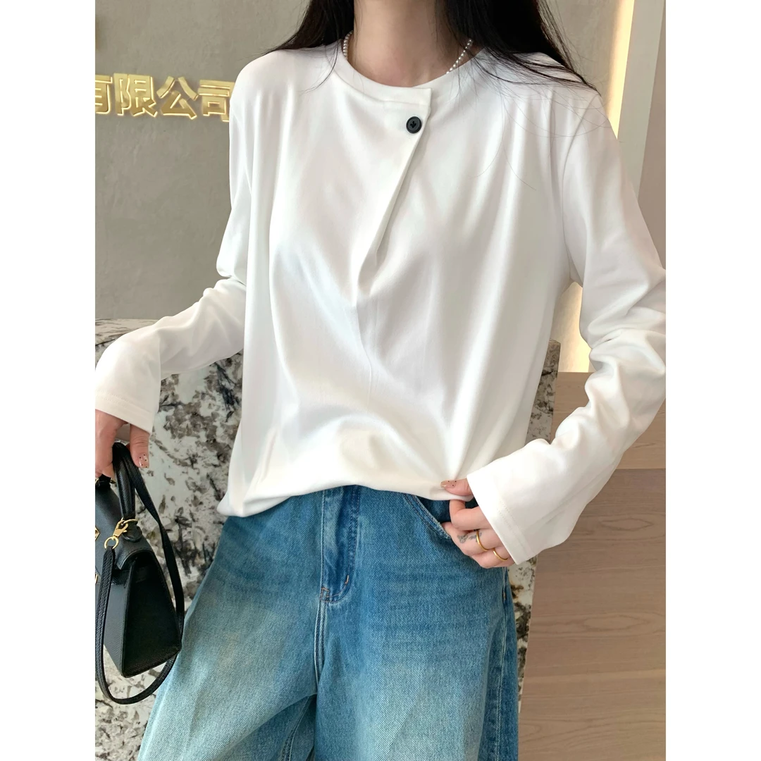 时尚设计款双面德绒加厚舒适打底衫百搭秋冬上衣女TX056