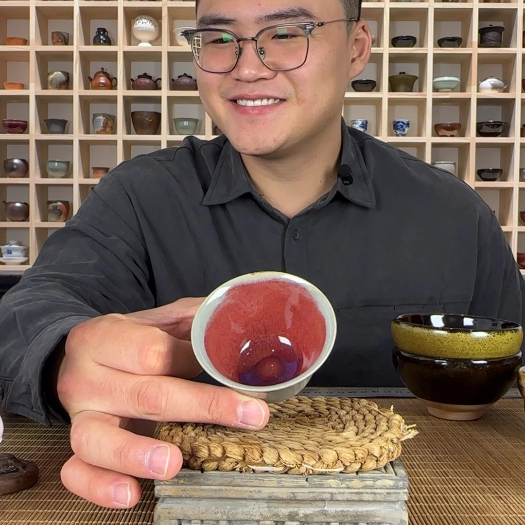 平阳窑手作钧青釉小杯