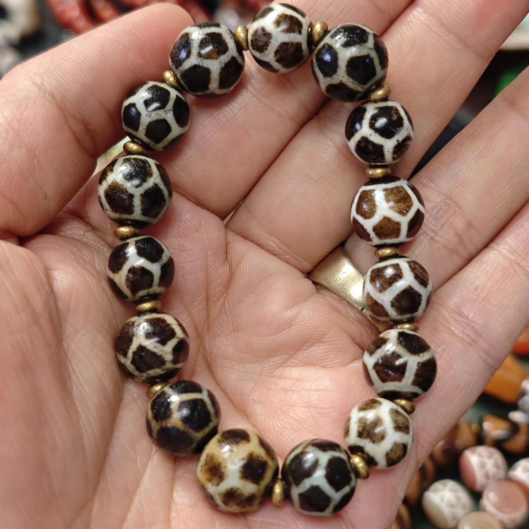 缅甸邦迪克镶蚀木化石毛衣链