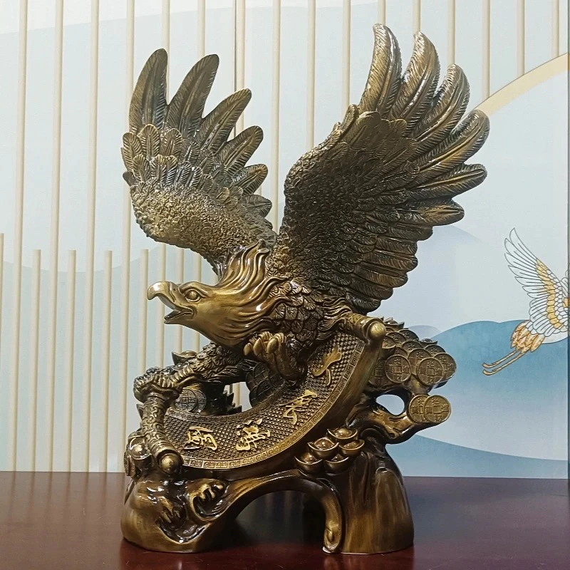 大展鸿图鹰摆件工艺品鎏金铜工艺客厅办公室装饰品开业乔迁礼品