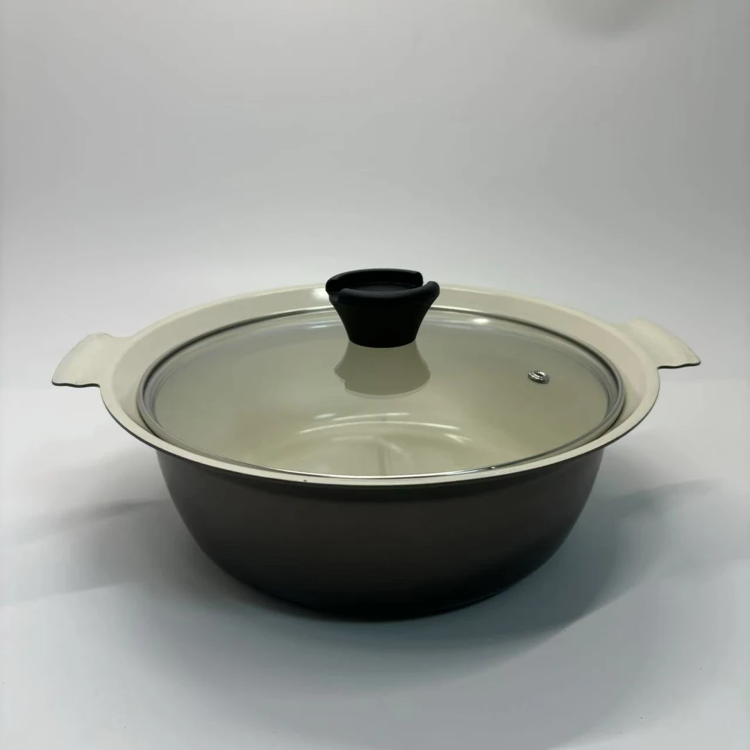 (品质高货)24cm咖色汤锅桌面海鲜锅（Q16）