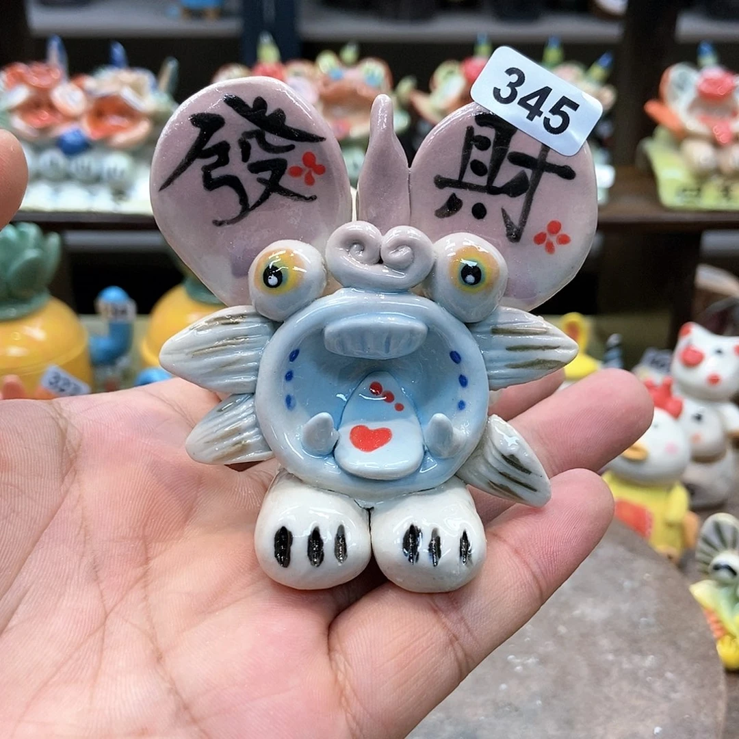 摆件直播间手工抽象陶瓷摆件微瑕345