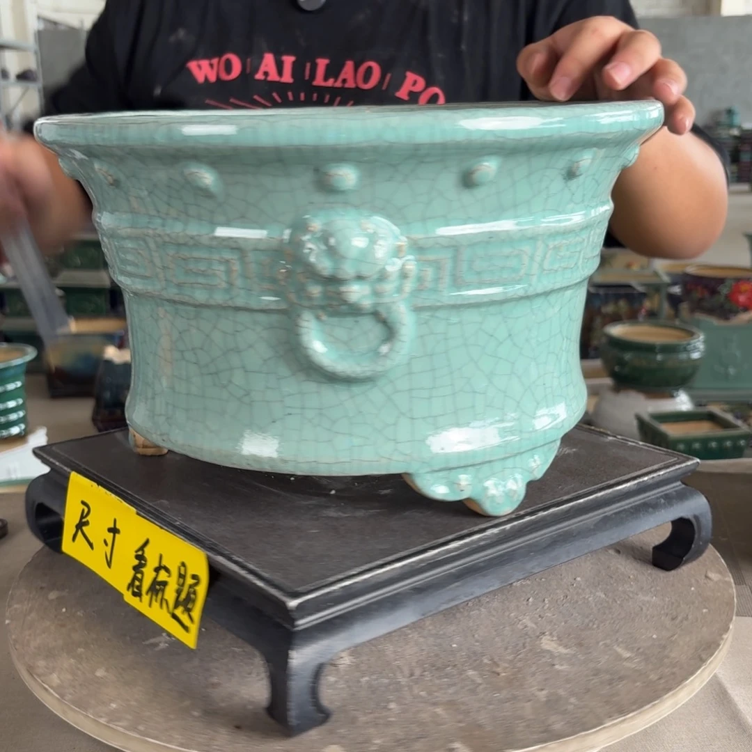 。一风堂石湾花盆 小开片 内29*17