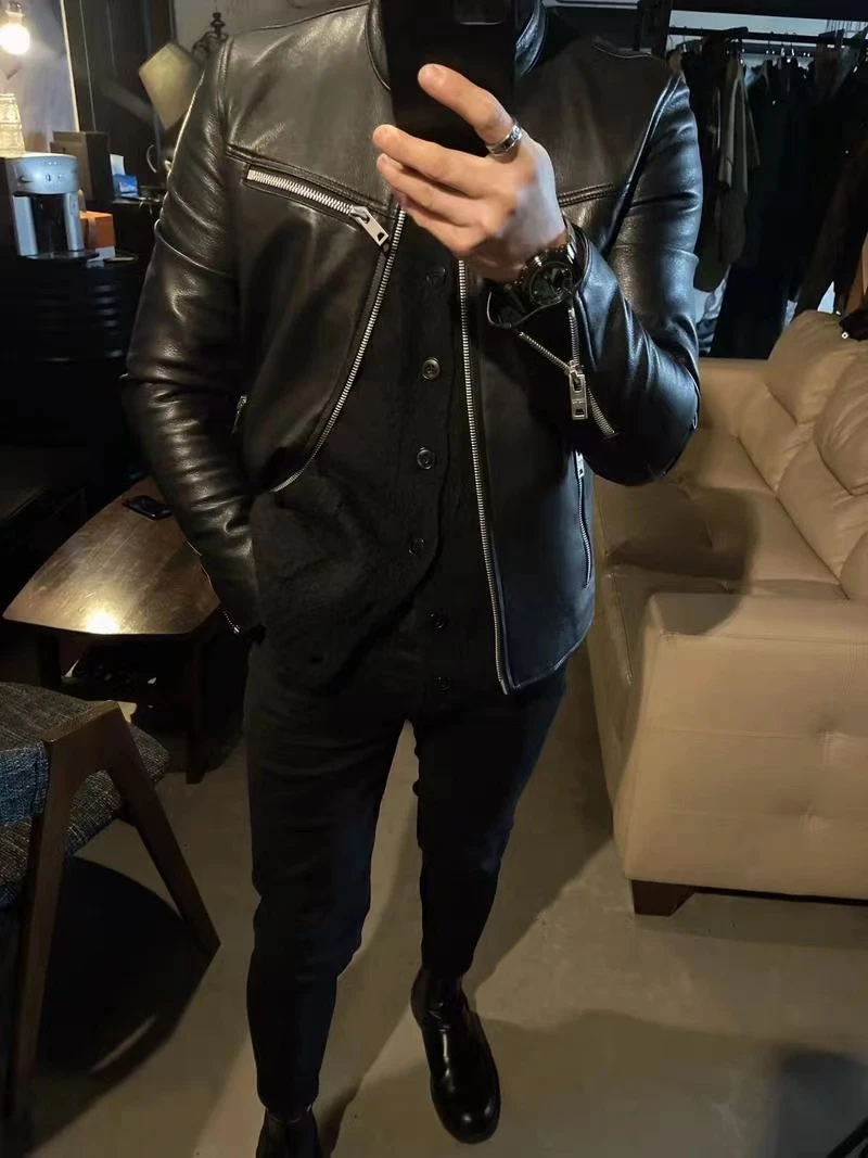 男款春秋冬季时尚潮流皮衣皮夹克【所以衣服以直播间实物为准】