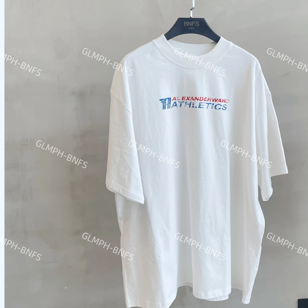 GLMPH-BNFS【AT半袖】简约做旧字母印花宽松圆领短袖百搭T恤-775