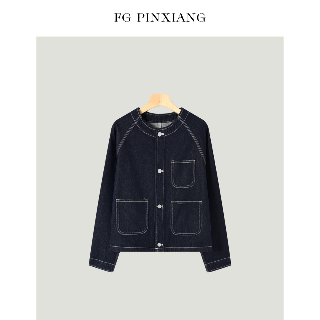 【凡哥PINXIANG】早春上新老钱风复古百搭短款牛仔外套PX2402S1868