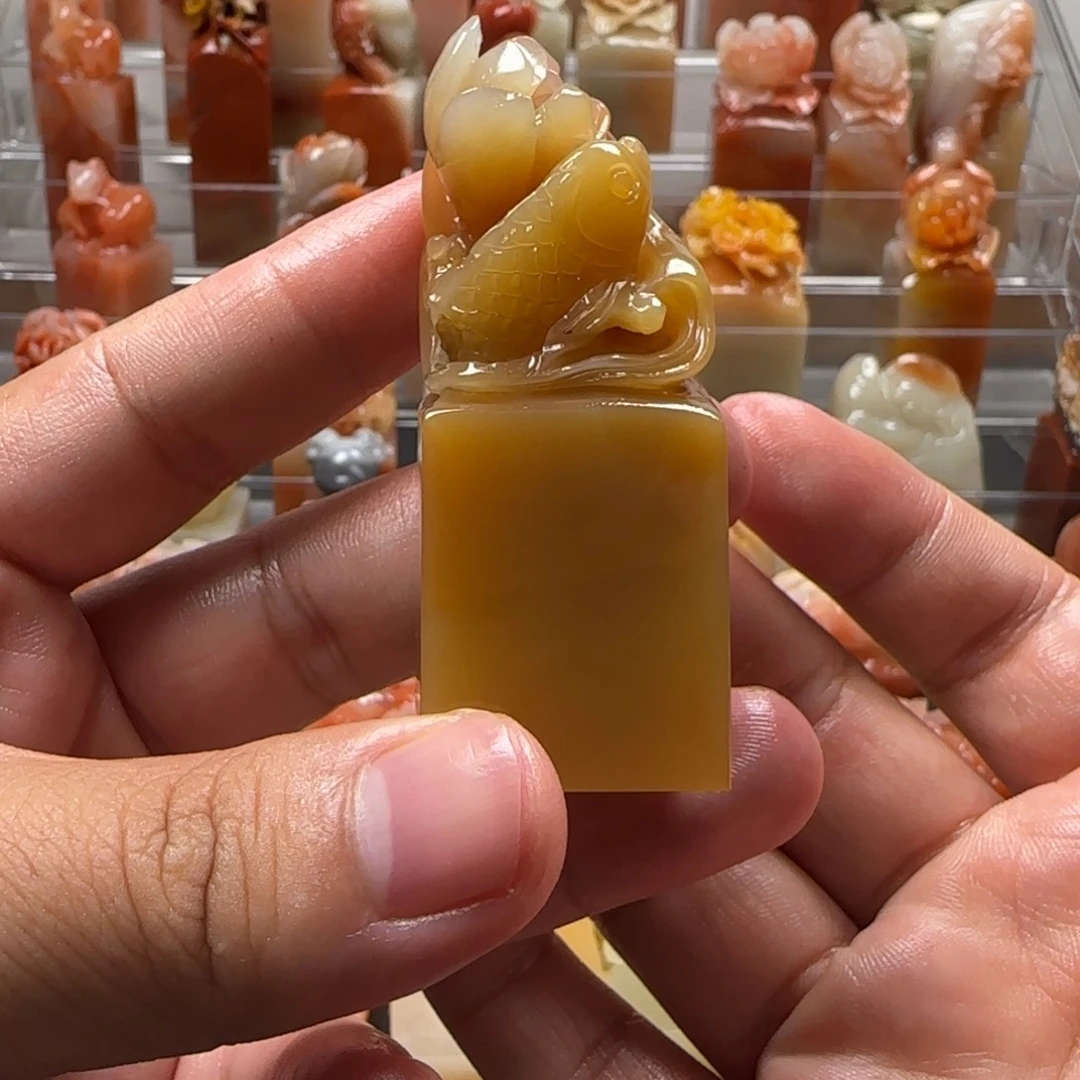 老挝石鱼戏莲池  2.5×6.6