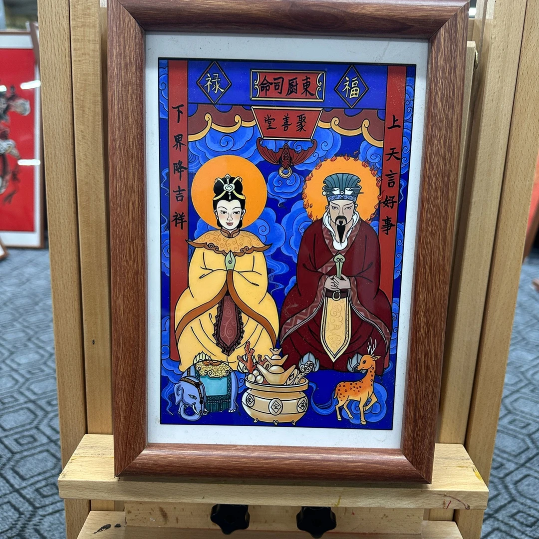 [96灶王爷[奶]]20x30摆台中国风家居装饰画办公室玄关客厅装饰画