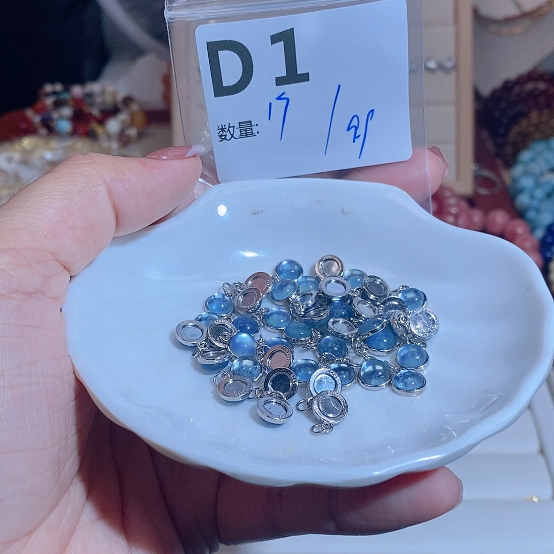 海蓝宝石颈饰银S925镶嵌D1