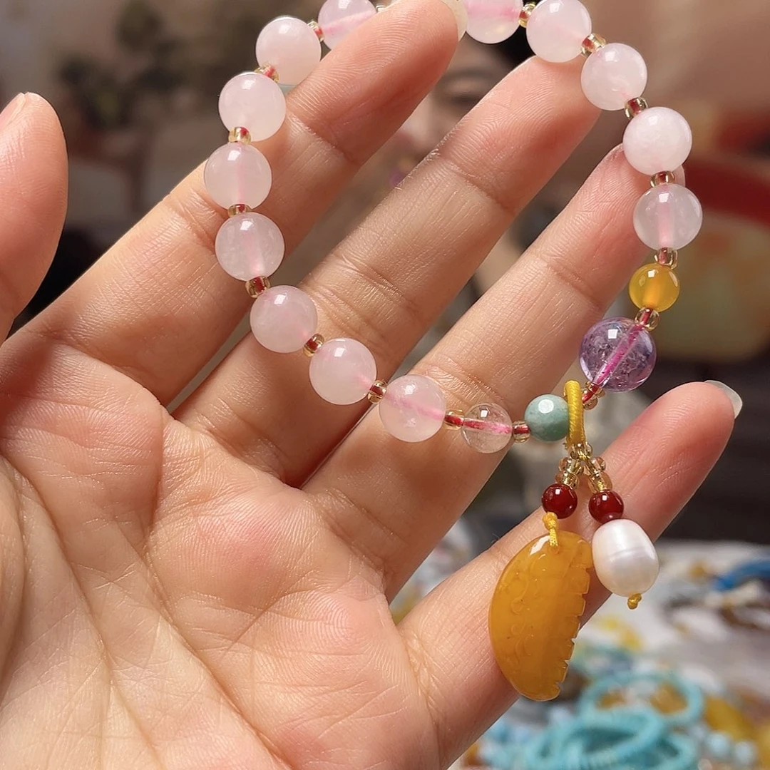 琥珀未镶嵌裸石手串