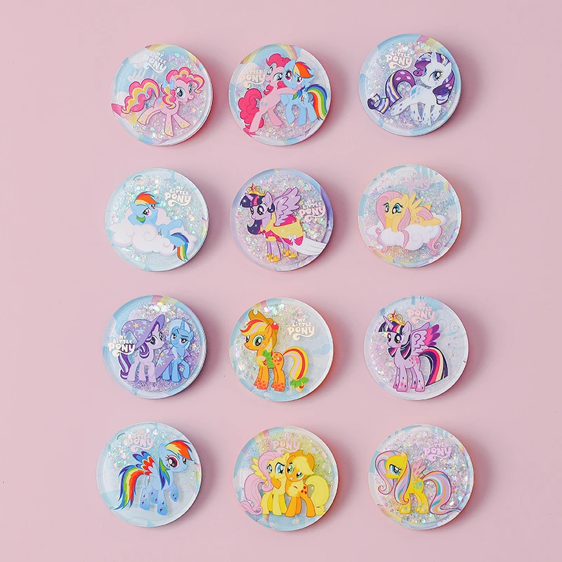 小马宝莉流沙徽章高颜值少女心可爱亚克力胸针礼物配饰盲盒