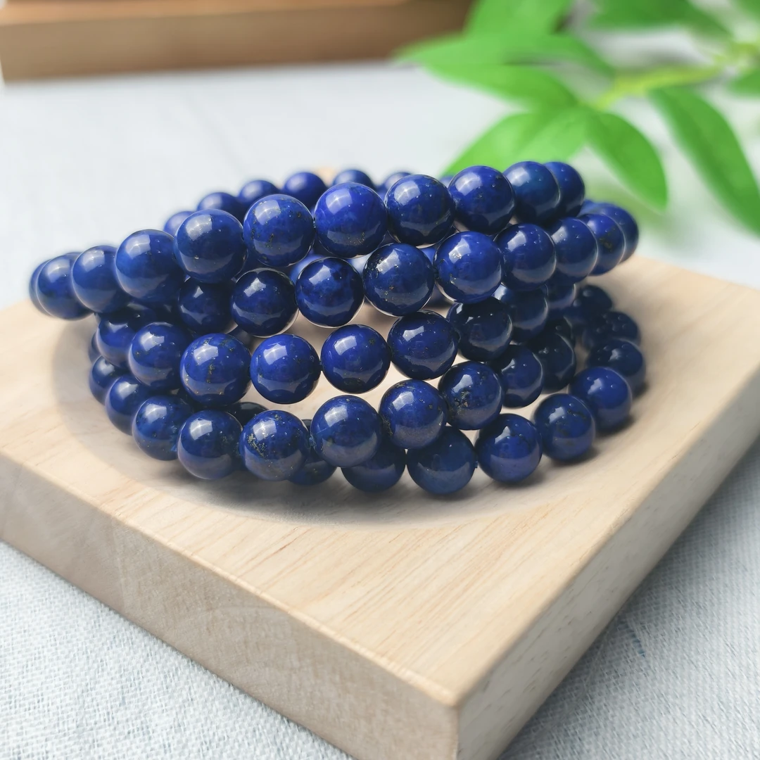 【马老师】7-8mm高品质老矿料青金石多圈手串