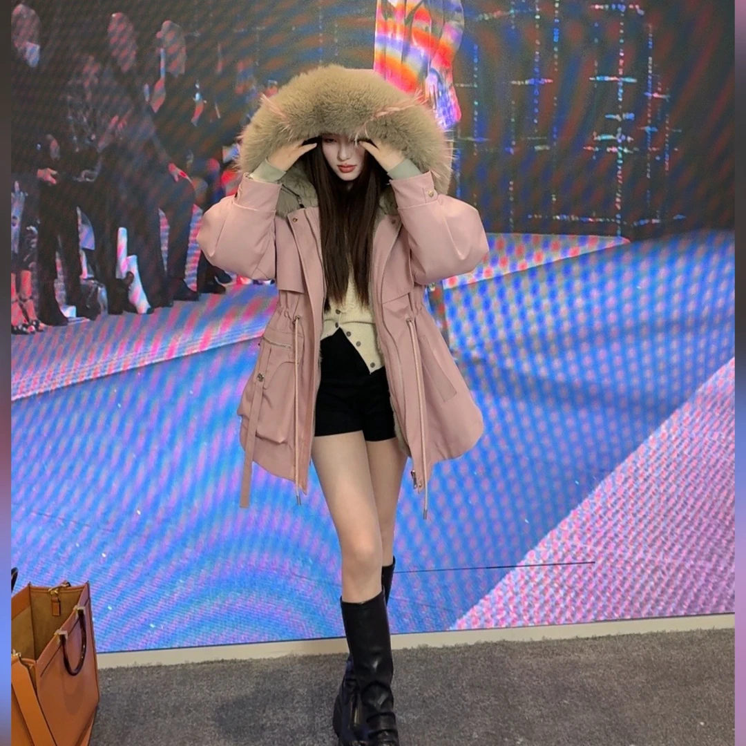 匠婷设计款【小狐仙】高端獭兔毛内胆一衣三穿收腰显瘦冬季派克服