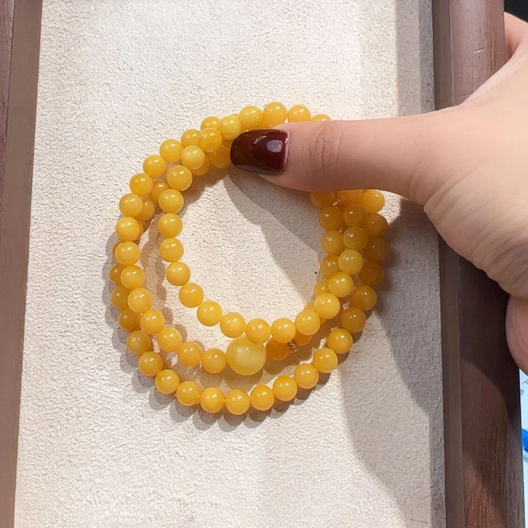 手链蜜蜡未镶嵌6.9mm蜜蜡手串