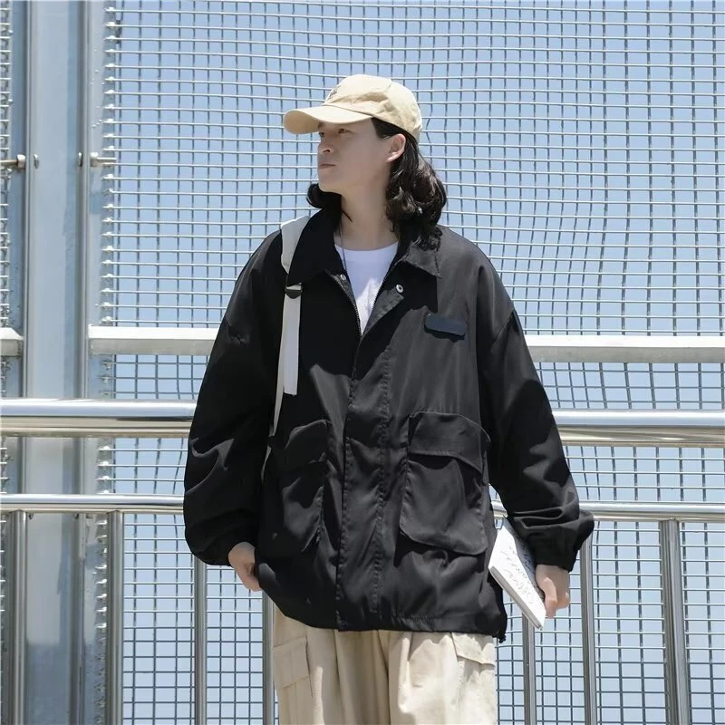 6553春秋季翻领冲锋衣男女潮流休闲宽松夹克上衣外套2025年