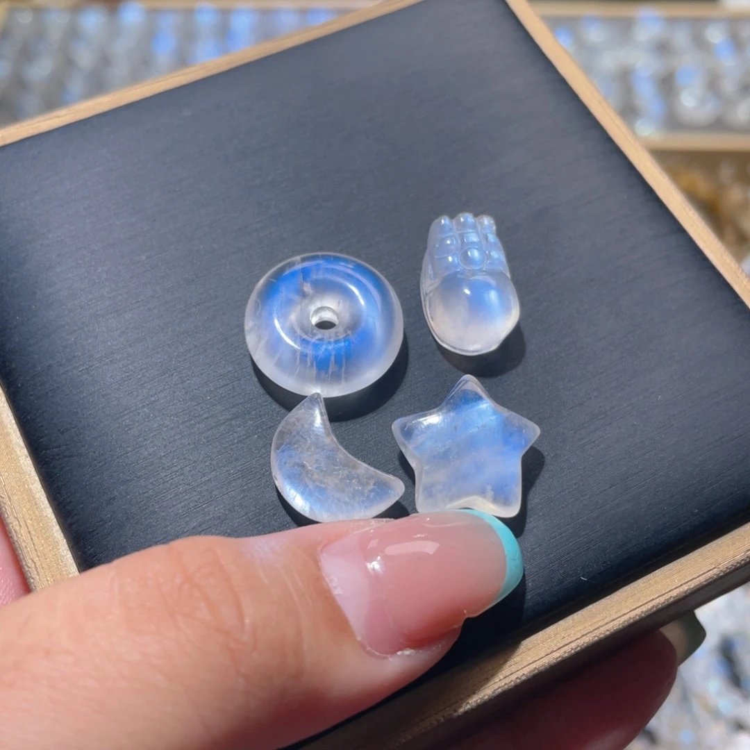 未镶嵌颈饰长石蓝月光吊坠可选