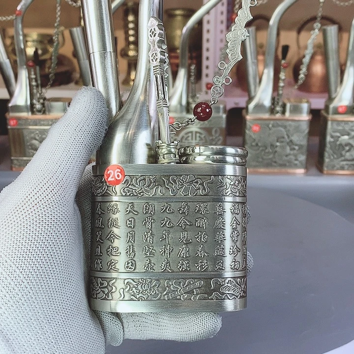 歆***像铜白铜苏工正品浮雕圆壶