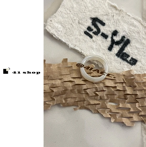 非金属树脂戒指 A379 时尚米棕色晕染风指环戒指