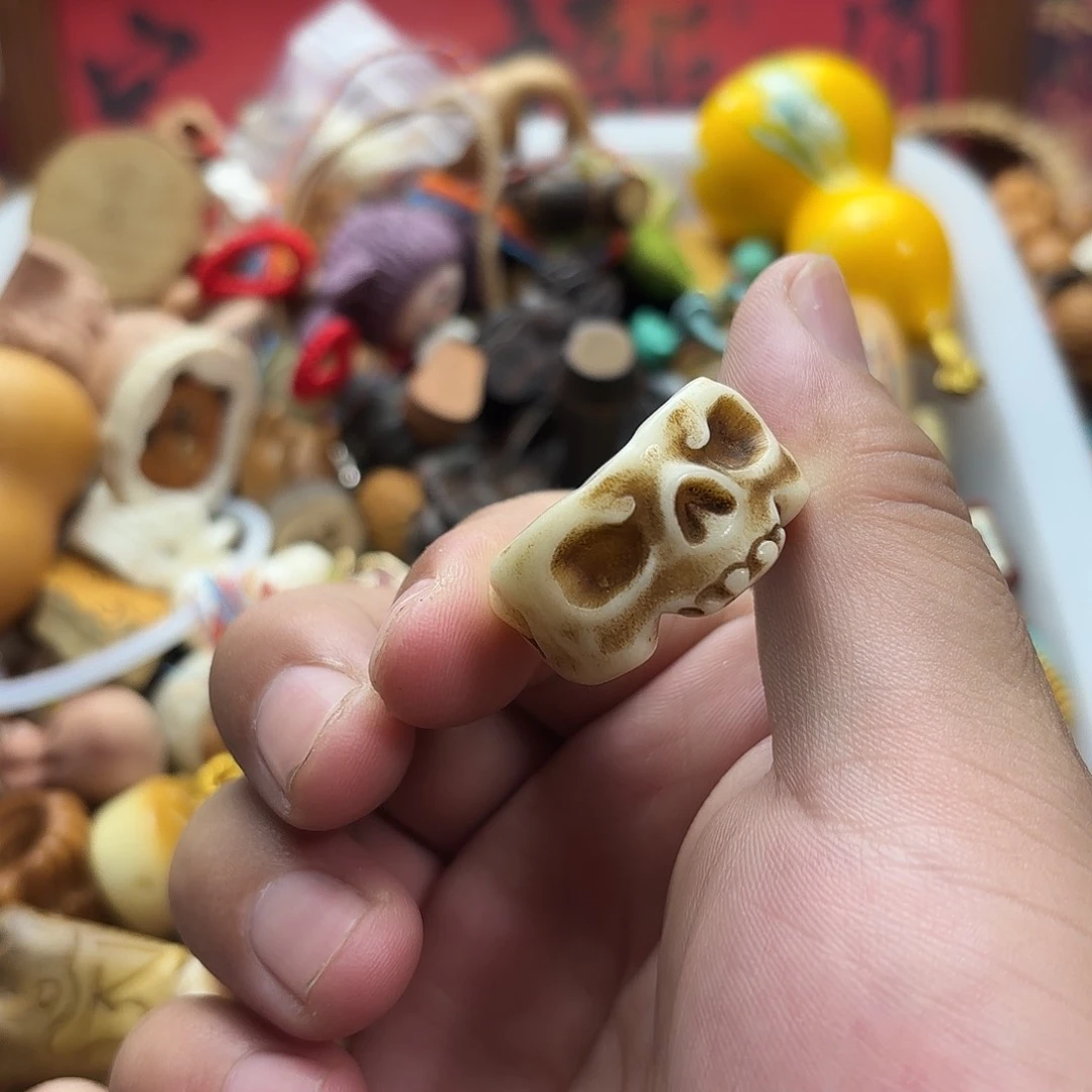 无非金属做旧款驼骨骷髅跑环