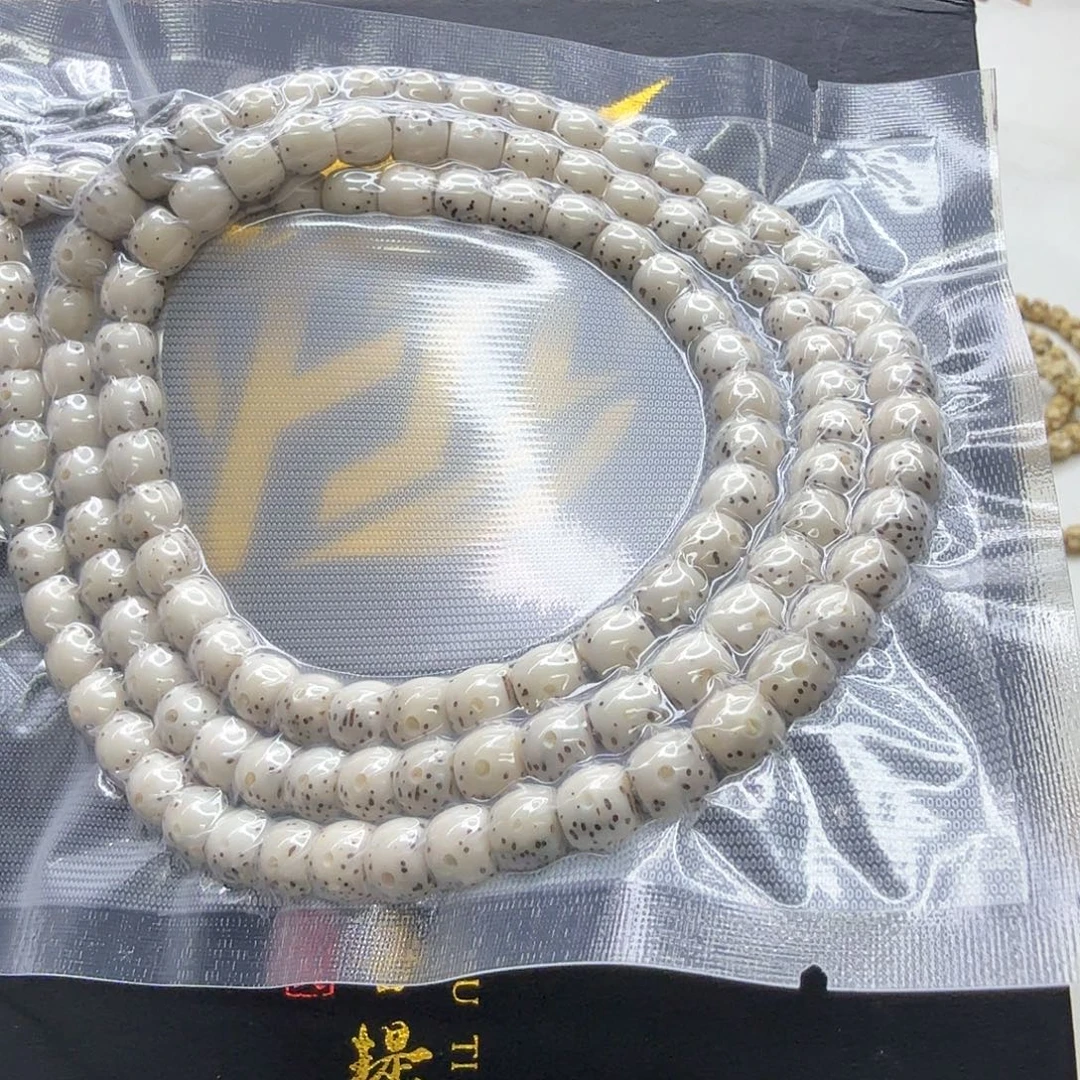 星月菩提吊坠28梵天冰白大眼睛通体7鼓珠108一物一图