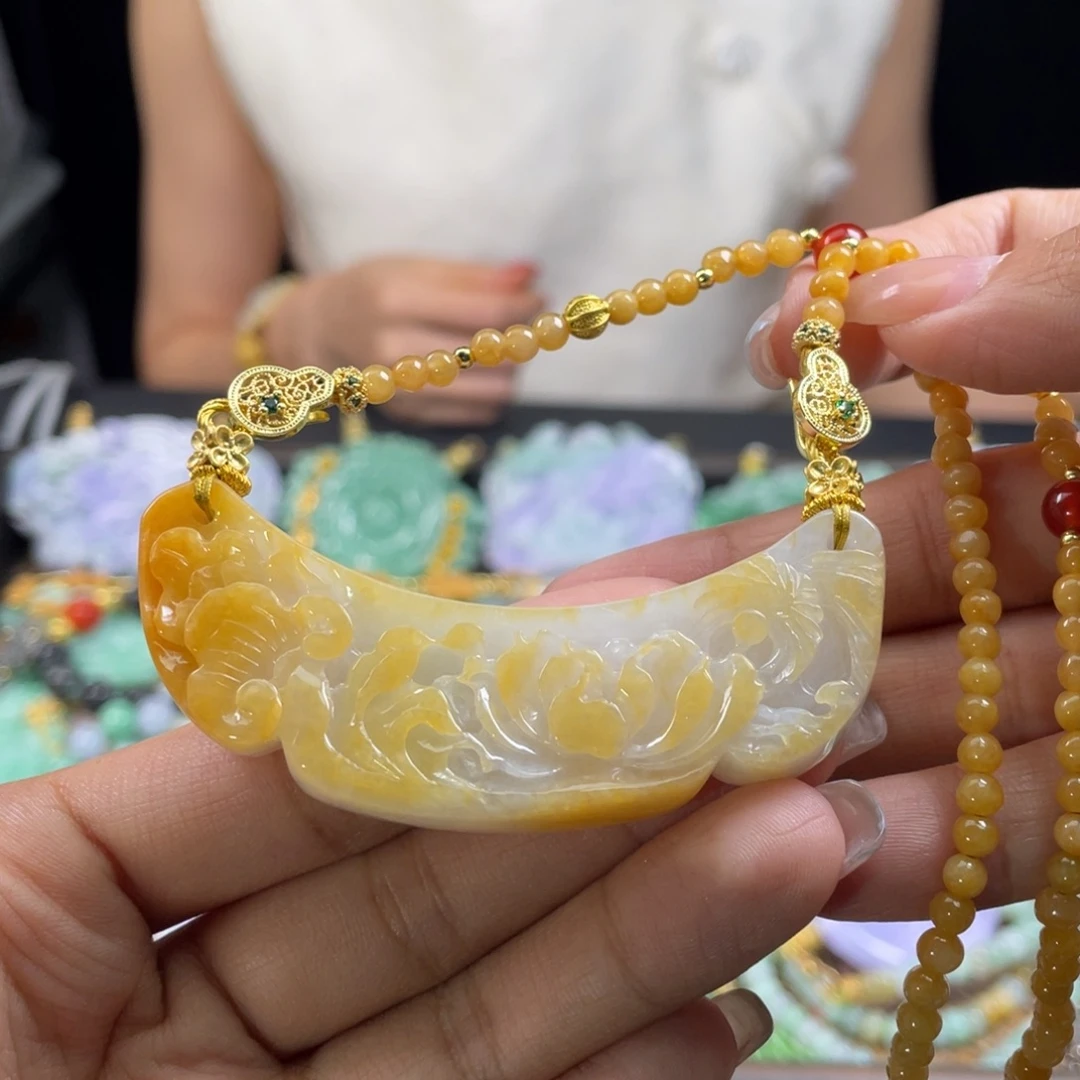 颈饰未镶嵌翡翠代编织