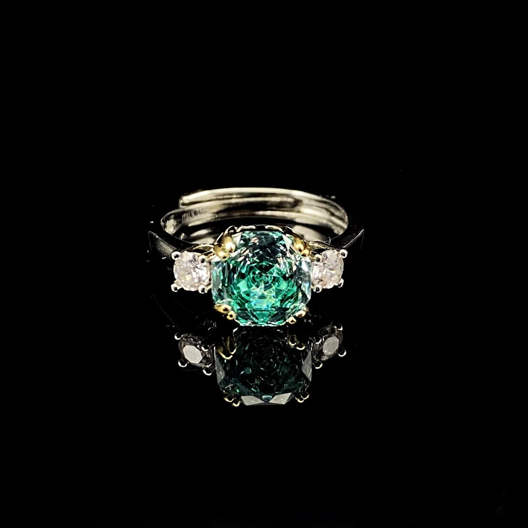 Afra-巴西帕拉伊巴碧玺-精工镶嵌培育戒指 326