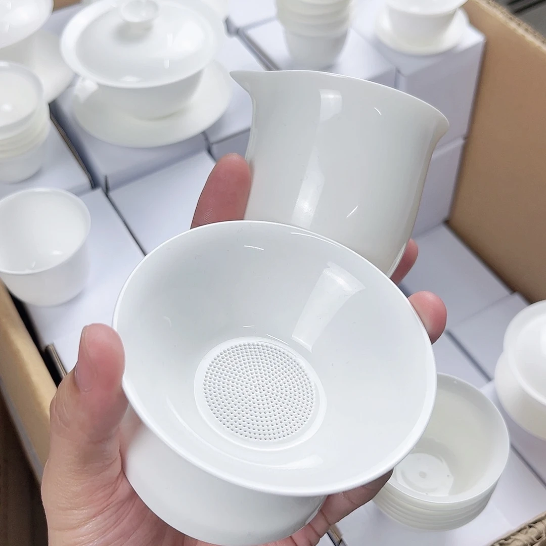 【闪购商品】公道杯+过滤组骨瓷套装