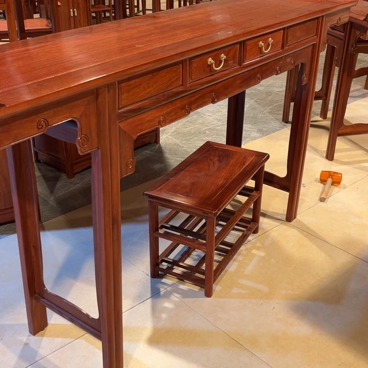 紫檀木类家具诚**税缅甸花梨木翘头案