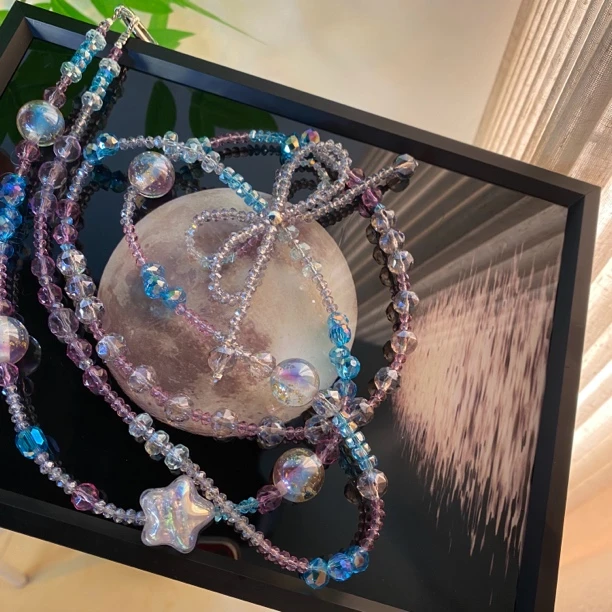 5060蓝紫斜挎原创手机链