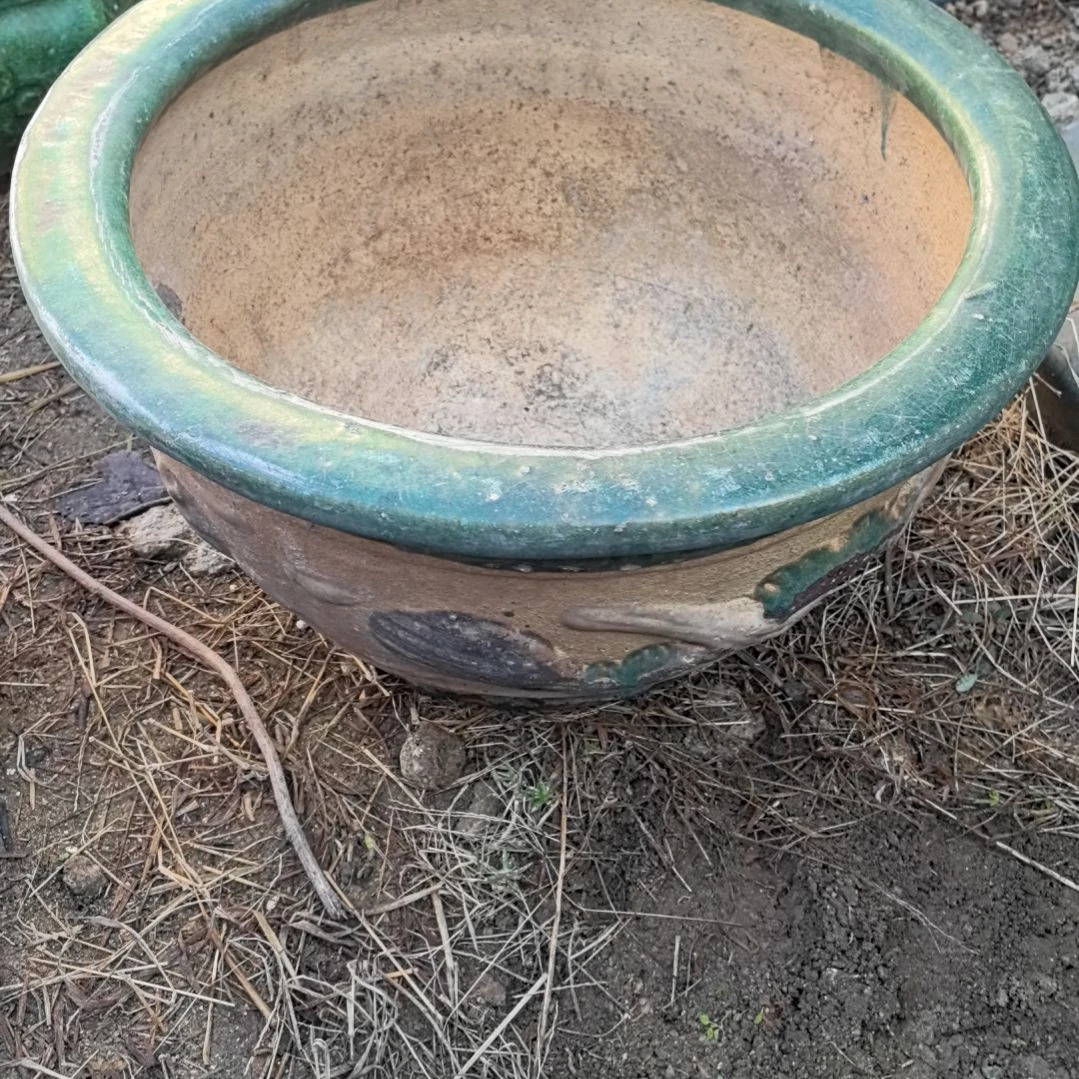 青花瓷迈*密石湾公仔花盆一个