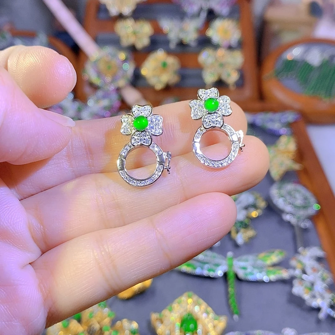 颈饰银S925镶嵌翡翠多样性发其一