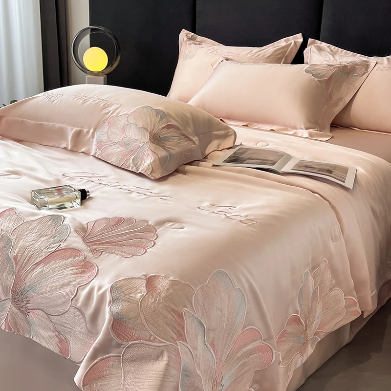 夏季款刺绣夏被轻奢夏凉被可机洗空调被丝滑凉感薄款被子家用床品