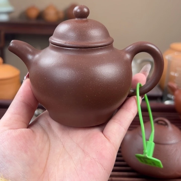 茶壶紫砂甲级紫泥潘壶175cc