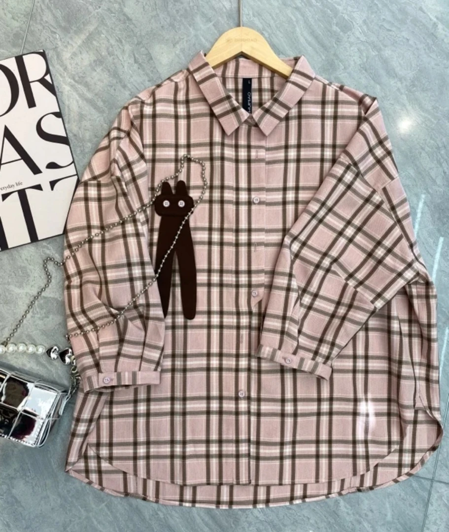 水淼2025春季格子衬衫