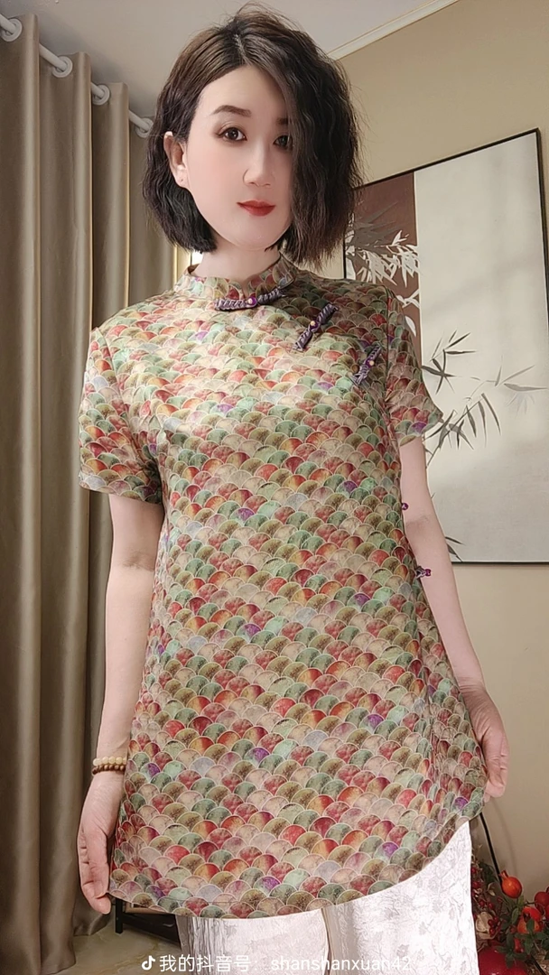 美人鱼新中式国风短袖上衣夏季凉快