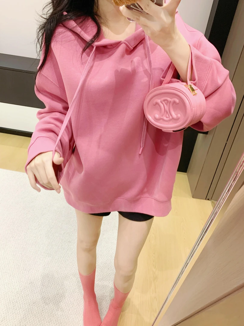 长袖百搭休闲设计感小众中长款常规连帽卫衣时尚上衣秋季长款