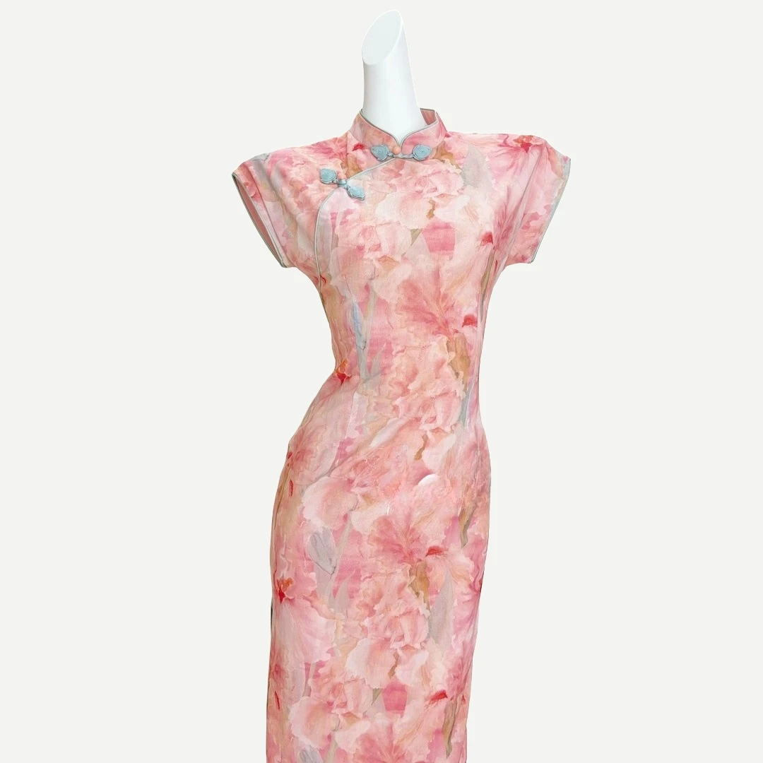 【黛玉】裙长120中国风文艺复古无袖日常旗袍优雅立领显瘦修身