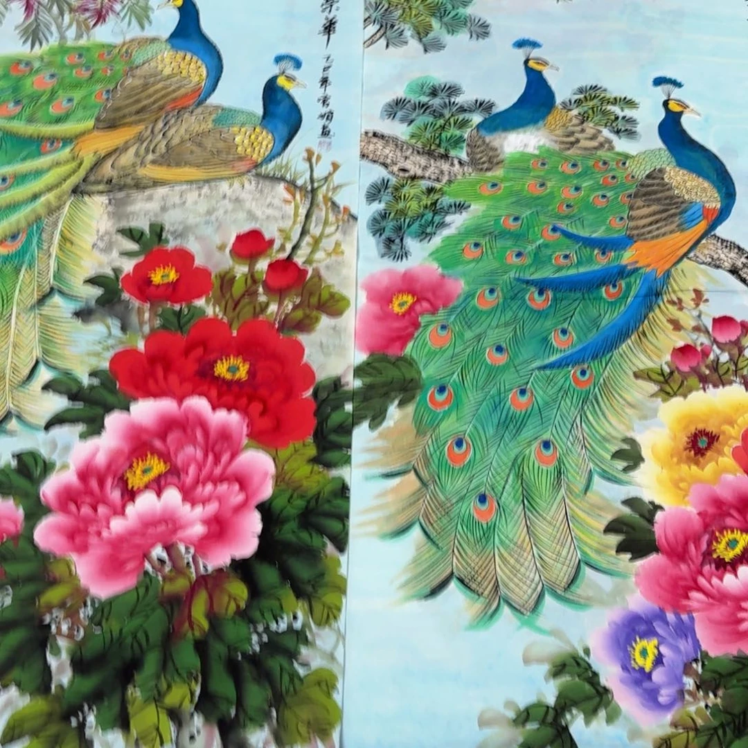 最***们国画140×70两张画画画画