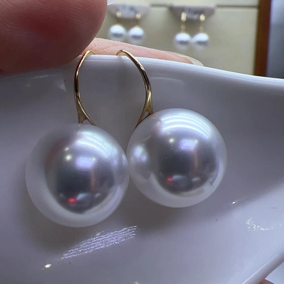 淡水珍珠耳饰18K金镶嵌