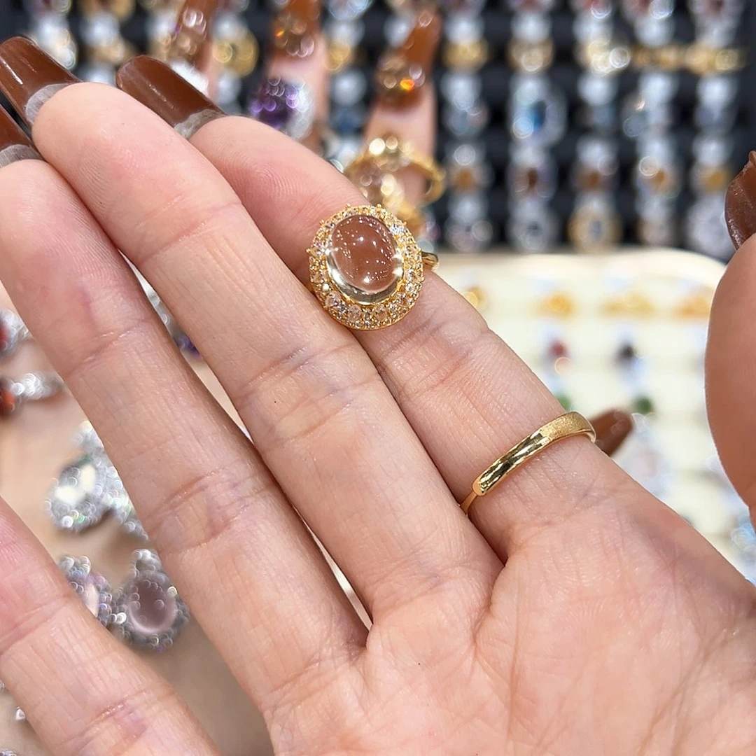 水晶金色拖不保色介意慎拍银托不掉色银S925镶嵌饭****家