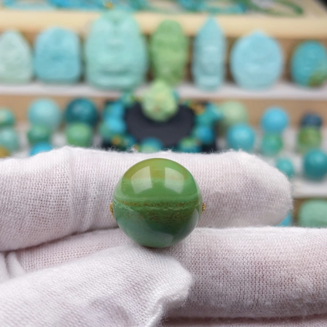 未镶嵌绿松石珠宝奇石17.5mm