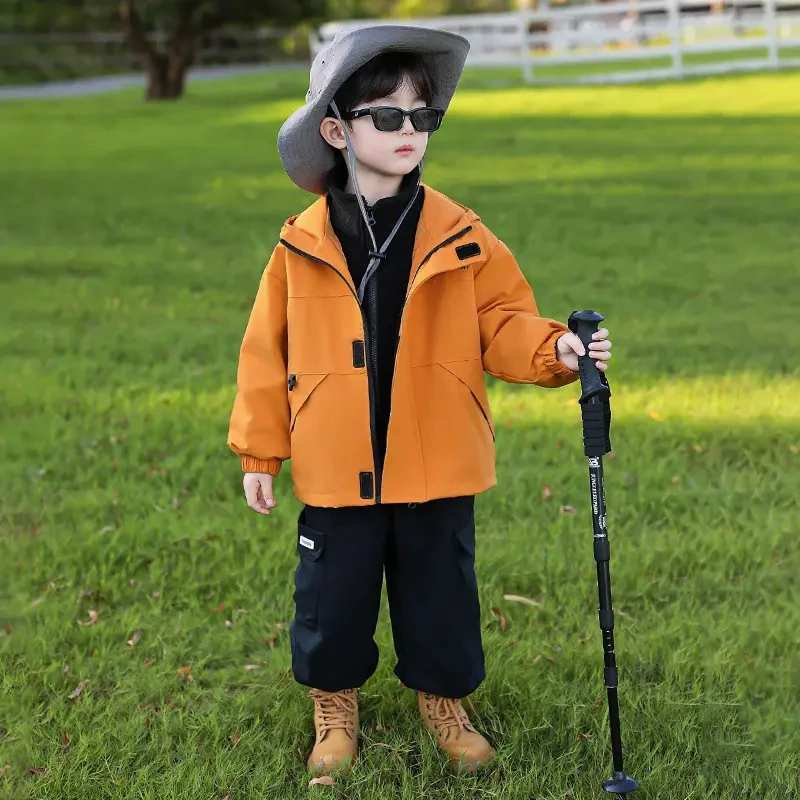 玫瑰同款儿童休闲冲锋衣三合一户外男童女童防风外套秋冬洋气潮