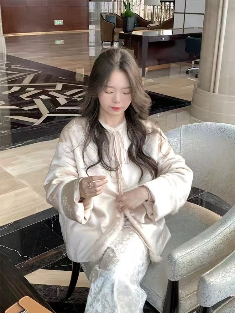 长袖薄款加绒加厚款中国风设计感小众上衣秋冬时尚套装966816