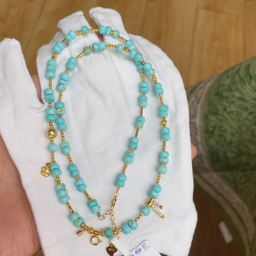 绿松石银S925镶嵌颈饰