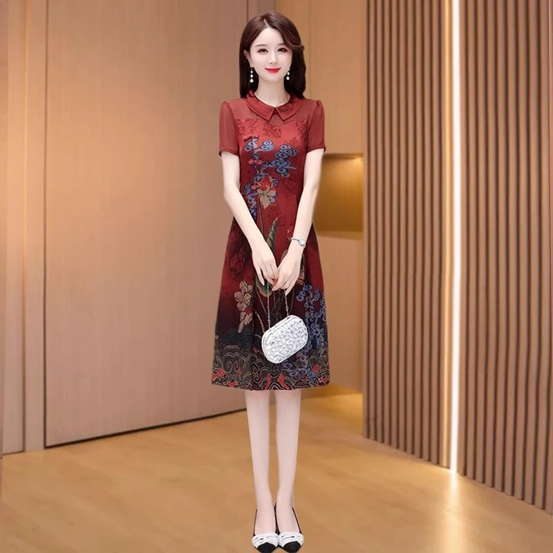 五月份喜婆婆婚宴装2025新款女夏结婚喜妈妈礼服中式旗袍平时可穿