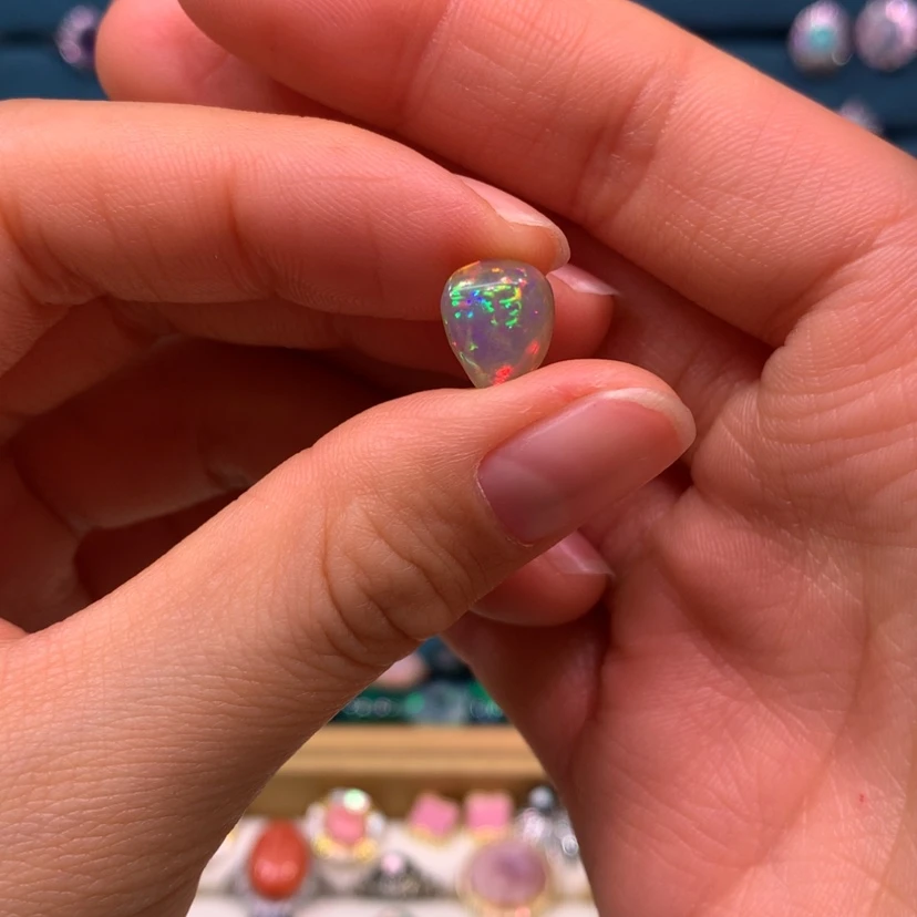 【闪购商品】欧泊戒指裸石定制不退不换银S925镶嵌怕****胶